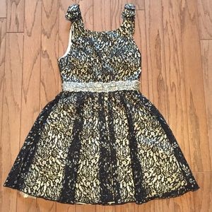 Sequin Hearts Blk&Silver Lace Short Dress 5/6